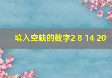 填入空缺的数字2 8 14 20